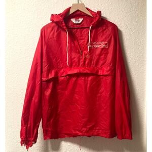 Miller High Life Beer pull over lightweight jacket vintage 80s hooded